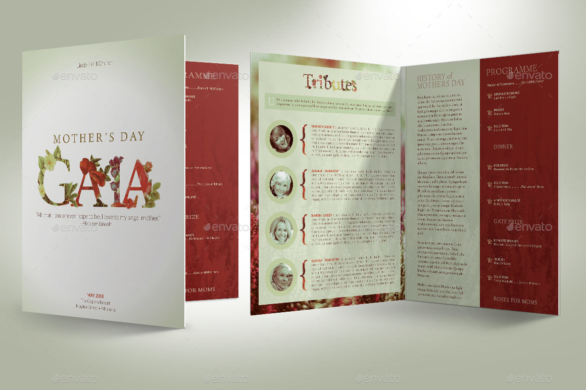 mothers gala program template by godserv graphicriver mother day program template